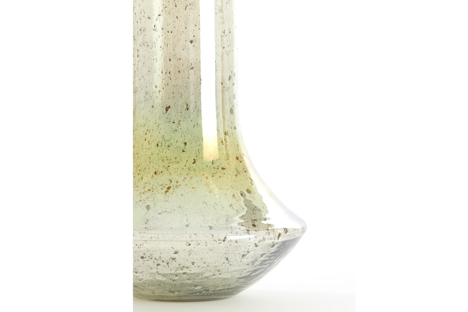 Dekovase Vase LEANNA von Light & Living Blumenvase Ø25x40 cm Glas Grün Steinschlag