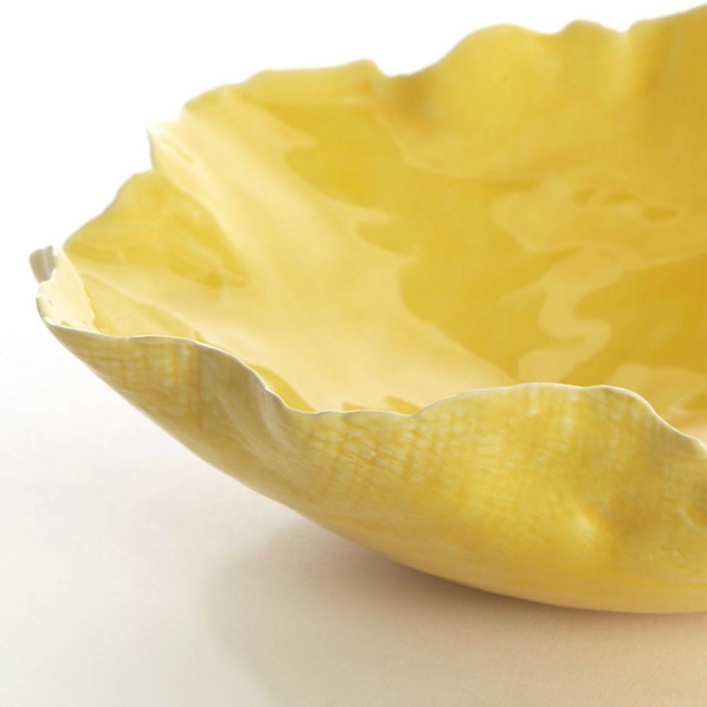 Dekoschale Schale BANDA von Light & Living 34x31x11 cm Keramik Gelb