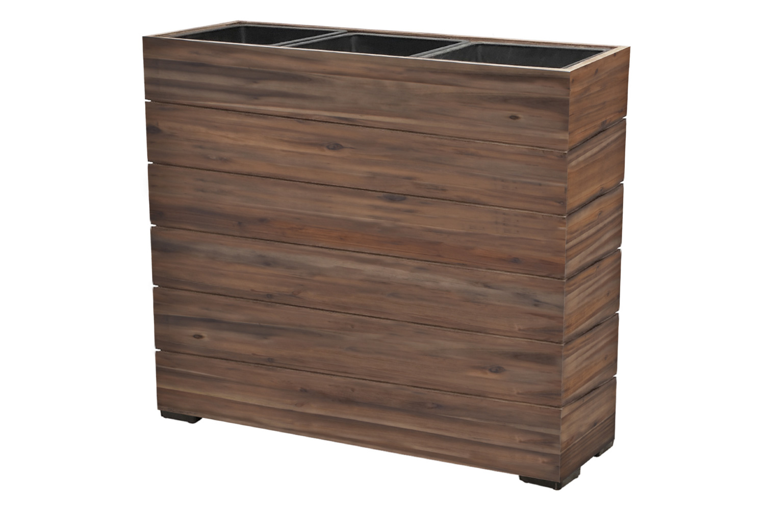 Pflanzgefäß Colorado 1 Pflanzkasten Blumenkasten Akazienholz 93x33x72 cm mit Einsatz