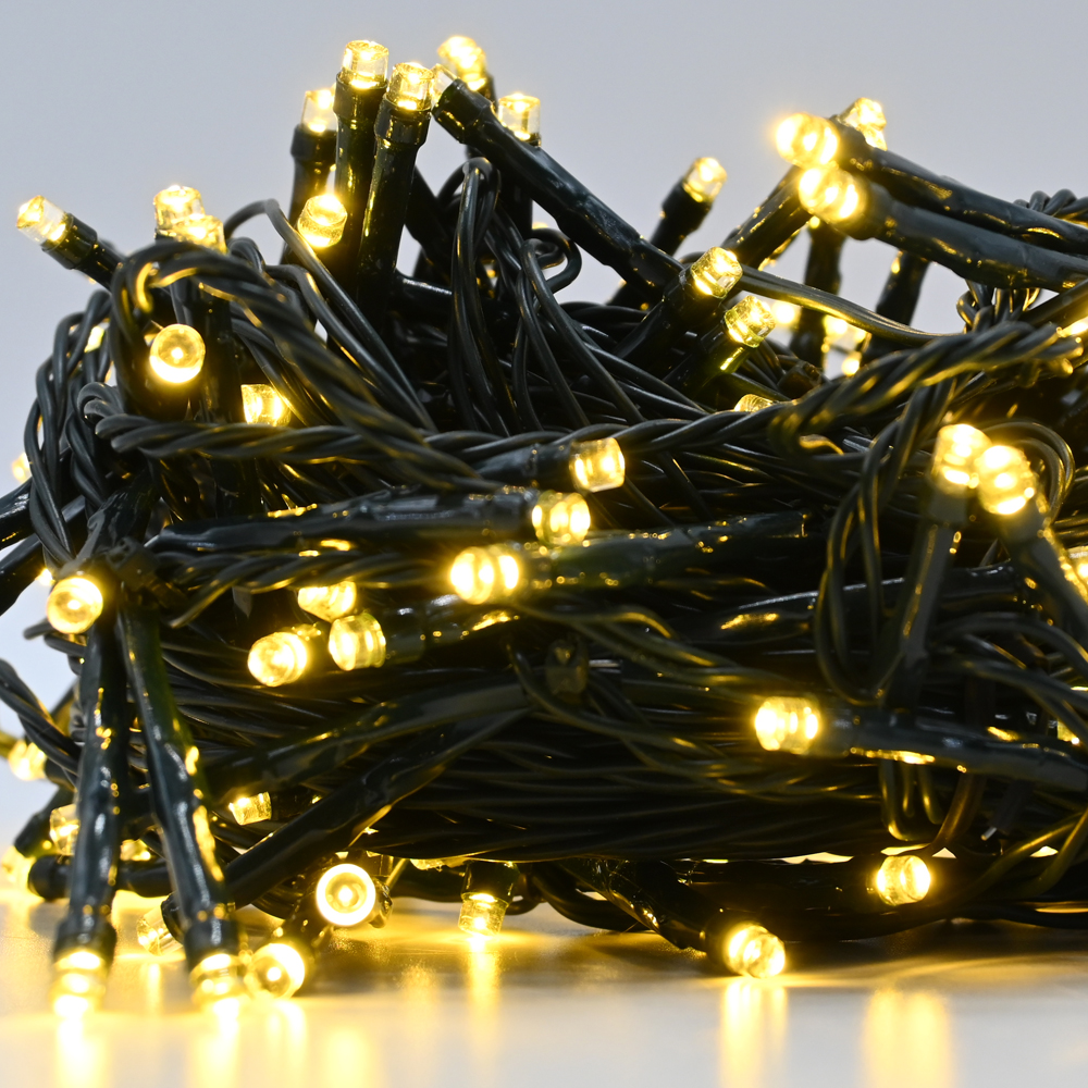 Lichterkette Weihnachtsbeleuchtung 204 LED-Leuchten warmweiß 16 m