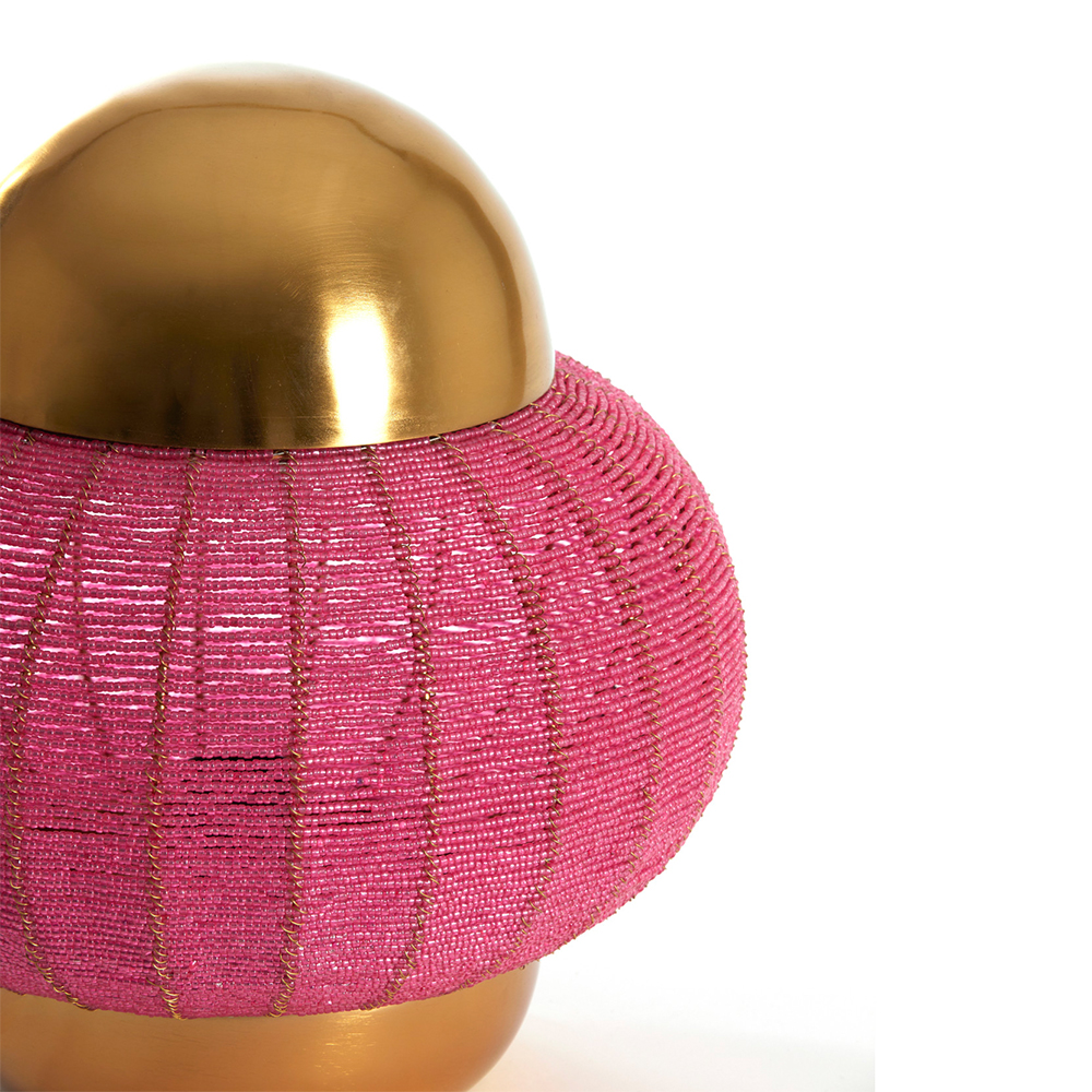 Tischleuchte CETARA von Light & Living Ø25x26 cm Lampe Rosa Perlen-Bronze