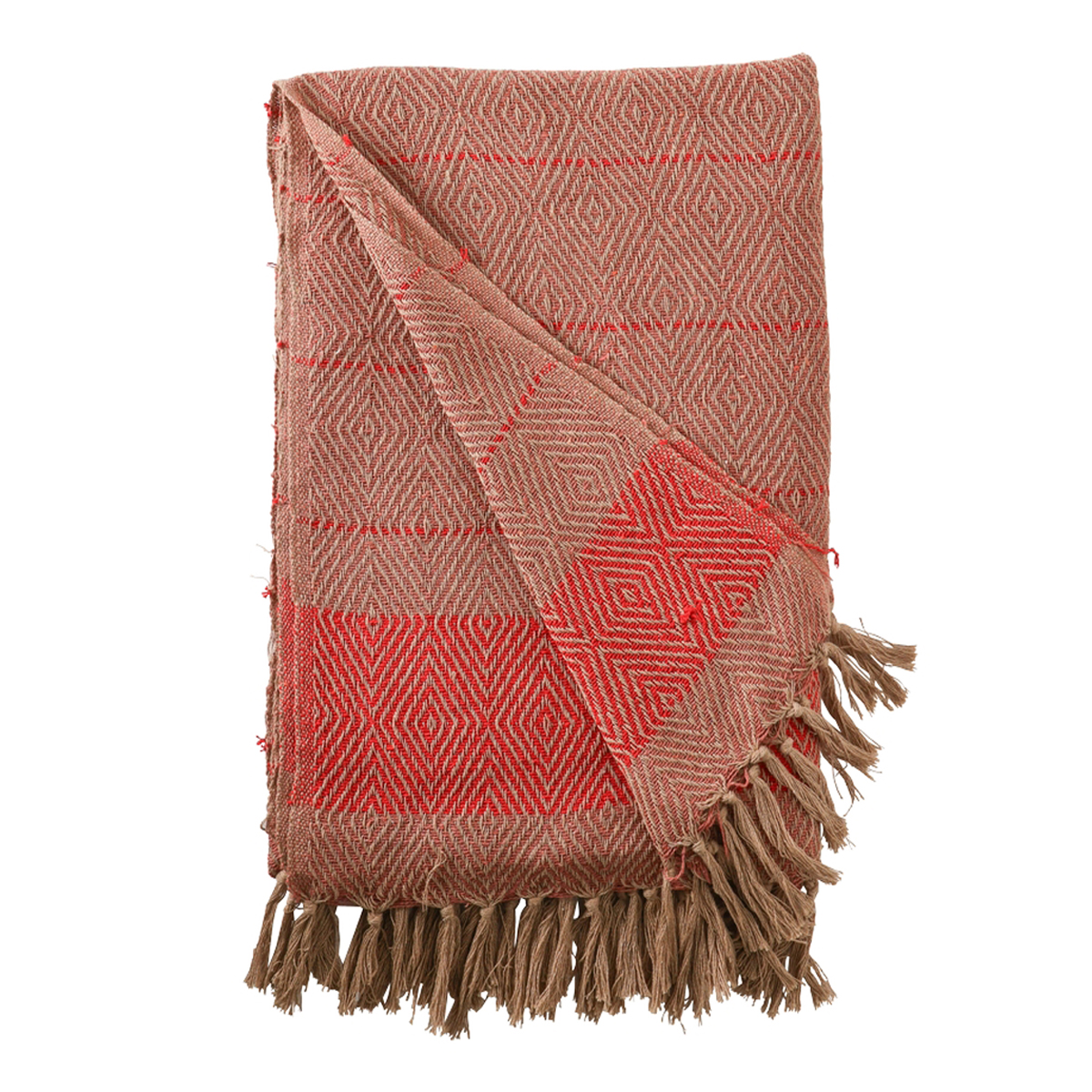 Decke Überwurf Streifen Design 100% Baumwolle 130x180 cm Skandinavisch