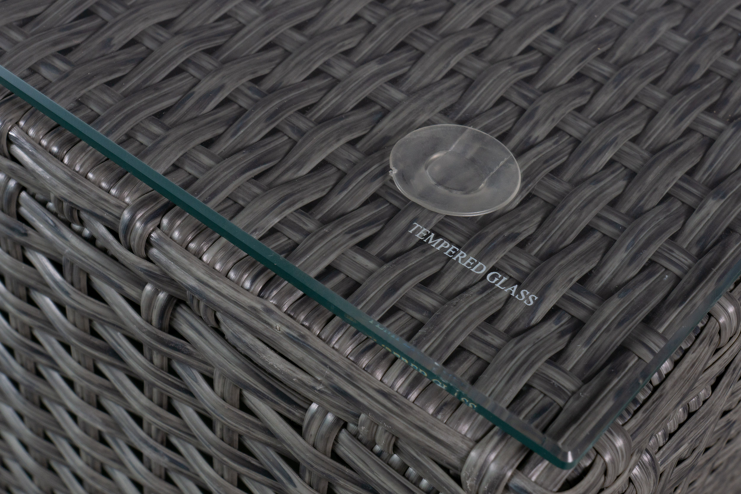 Gartenlounge Ecksofa Balkonset Manila Gartenset mit Tisch + Hocker grau-mix