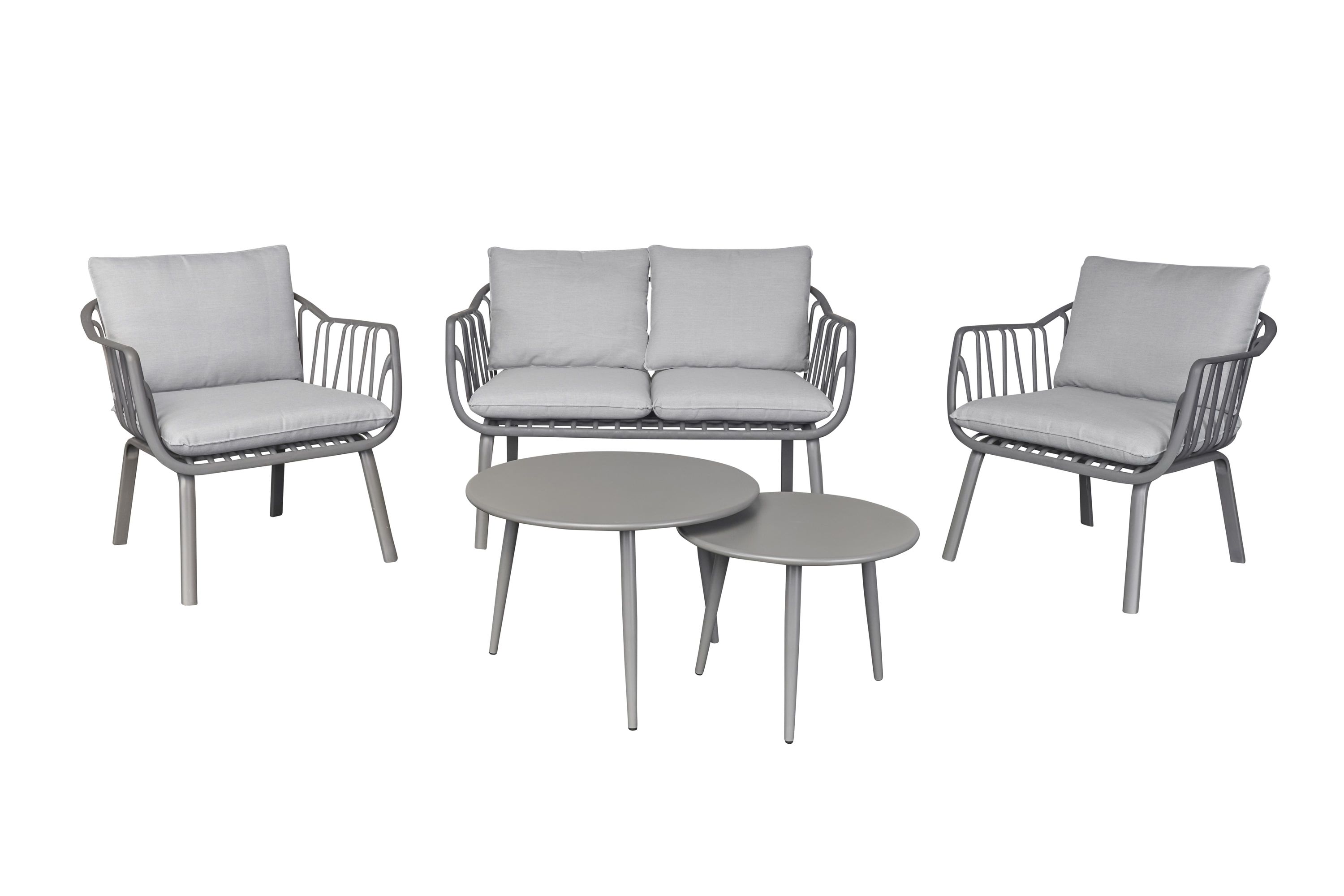 Lounge Set 4tlg. Moroni Loungemöbel Sitzgruppe Gartenlounge Loungeecke Grau Lounge Set 4tlg. Moroni Loungemöbel Sitzgruppe Gartenlounge Loungeecke Grau