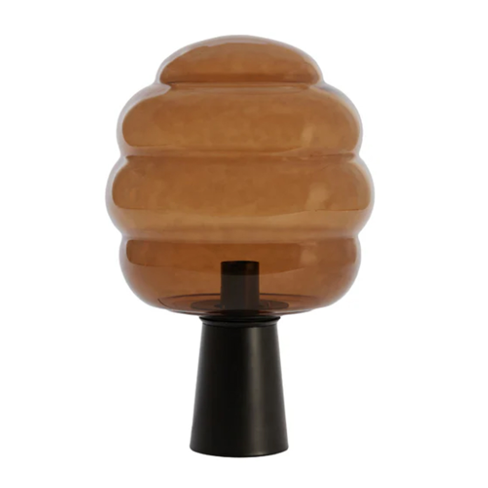 Tischleuchte MISTY von Light & Living Ø30x46 cm Lampe braunes Glas-schwarz Tischleuchte MISTY von Light & Living Ø30x46 cm Lampe braunes Glas-schwarz