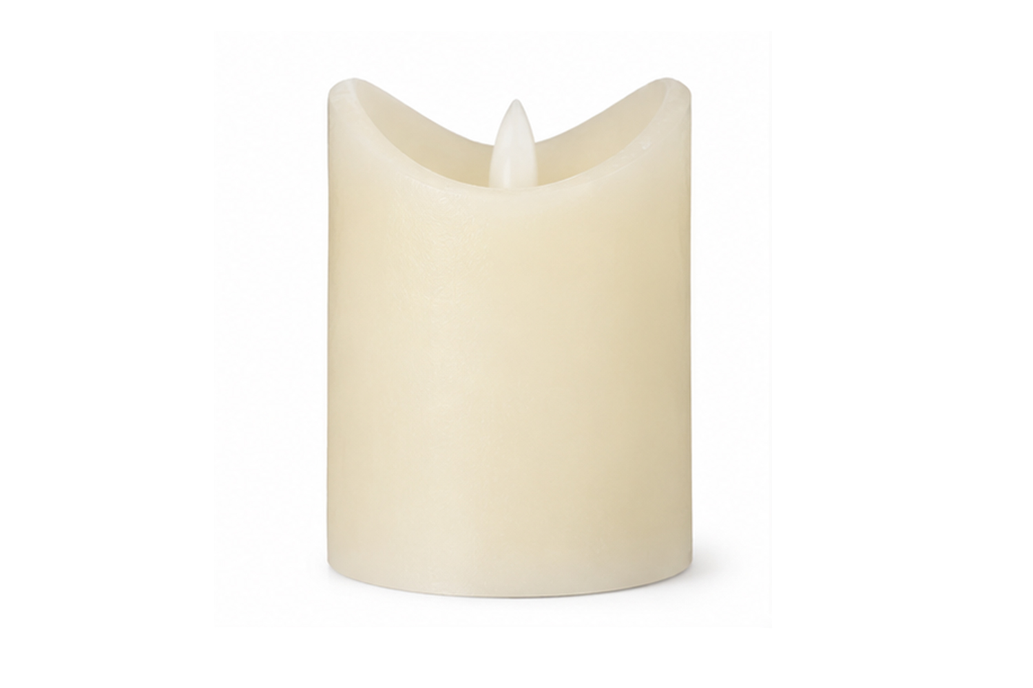 LED-Kerze Ø7,5x10 cm Echtwachs Stumpenkerze Rustikal Timer Creme