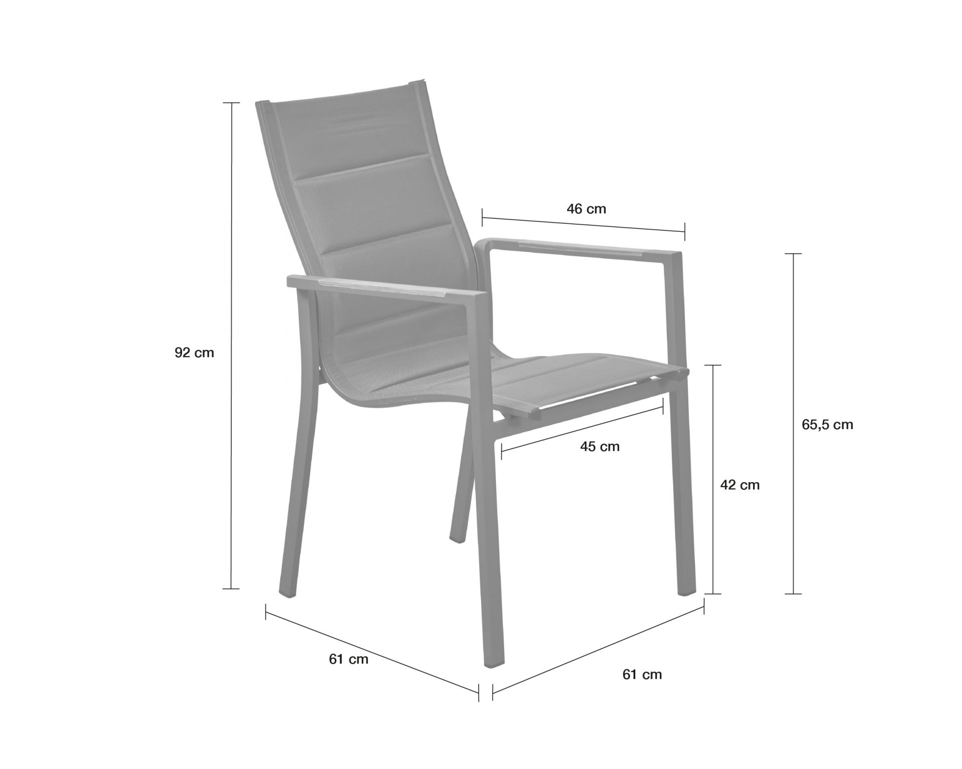 Stapelstuhl New Jersey Gartenstuhl Teakholz-Textilen anthrazit