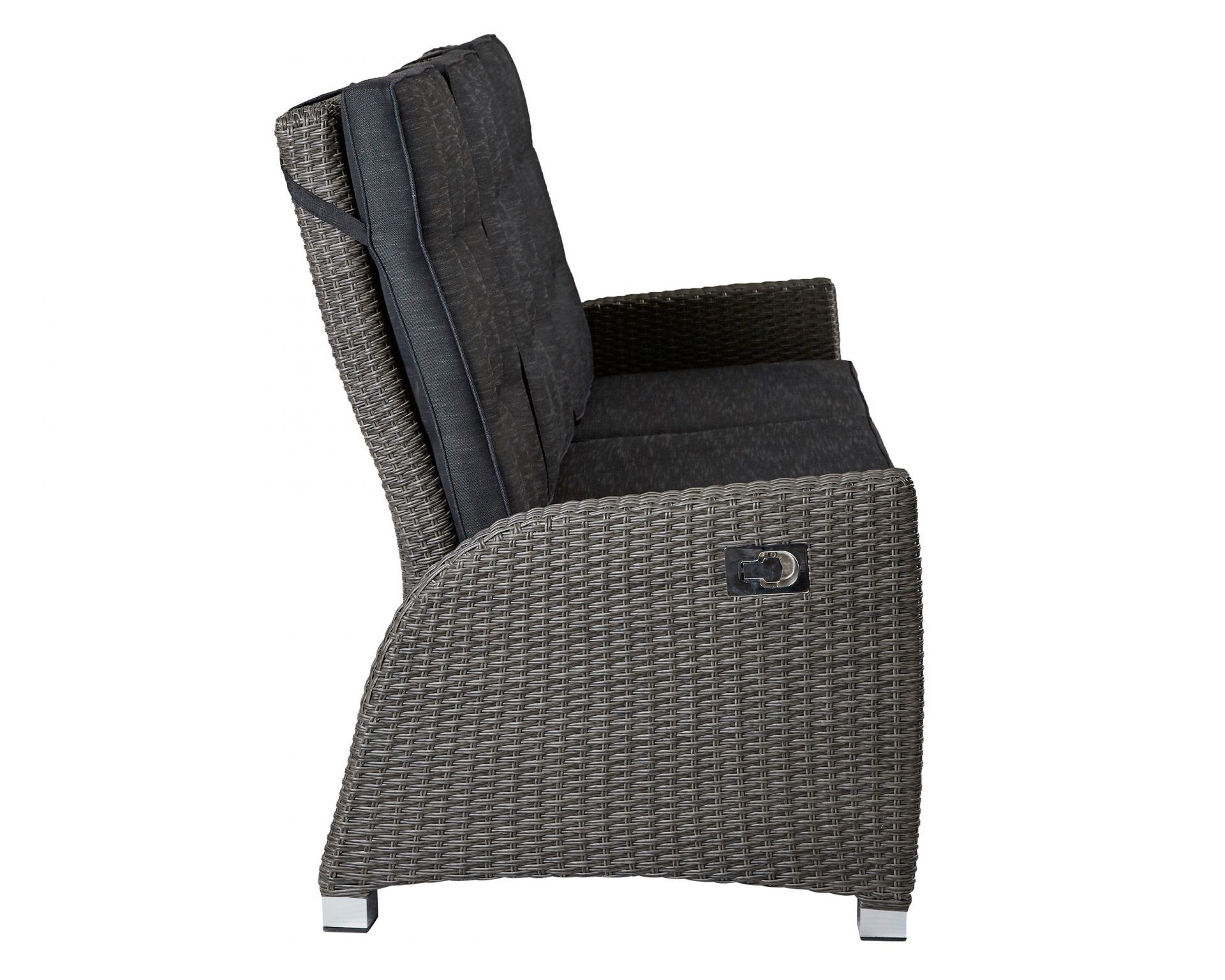 Relaxsofa Kansas 3er Sofa Garten Couch Dreisitzer grau-mix