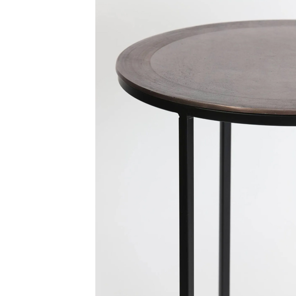 Beistelltisch Säule TALCA von Light & Living 2er Set Antik Kupfer-Schwarz