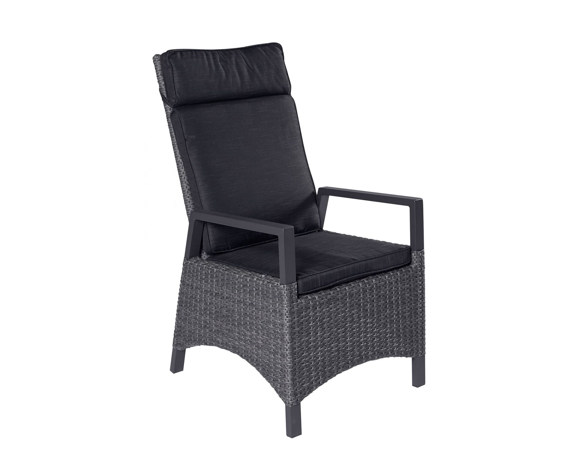 Dining Positionsstuhl Nizza Verstellsessel Gartenstuhl Esstischstuhl grau Dining Set I Sitzgruppe Gartenset Nizza Ausziehtisch + 8 Positionsstühle grau