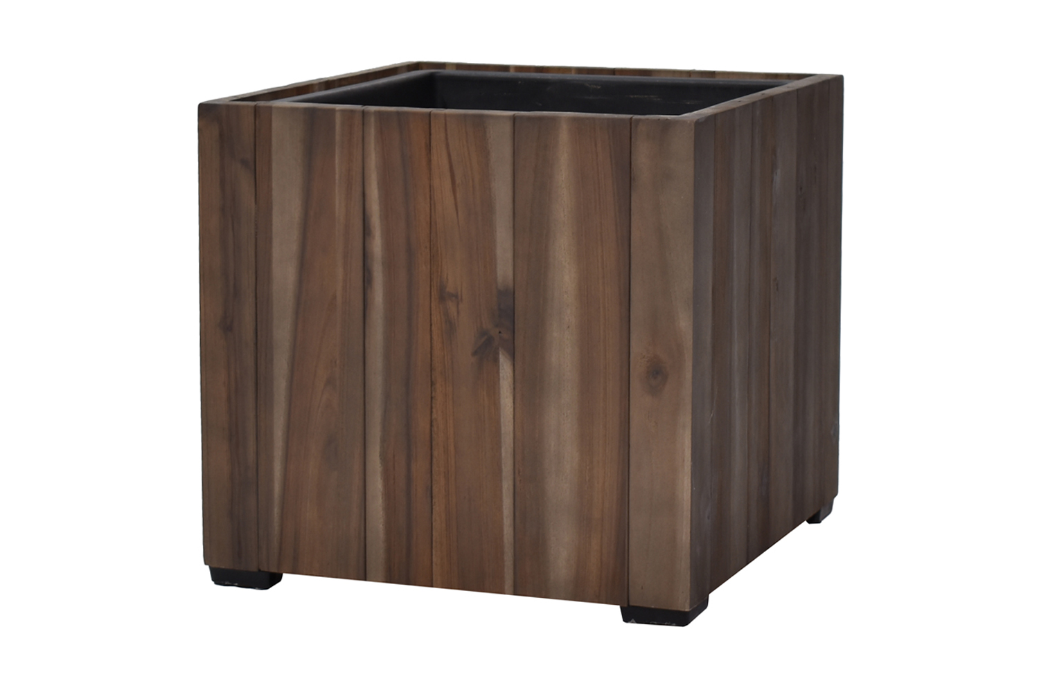 Pflanzgefäß Colorado 4 Pflanzkasten Blumenkasten Akazienholz 44,5 x 40,5 cm mit Einsatz