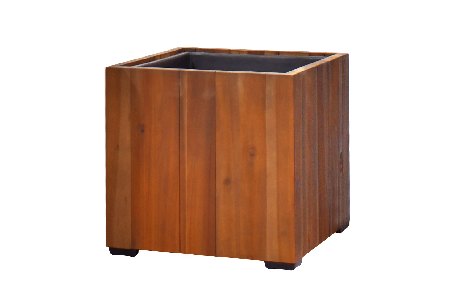 Pflanzgefäß Colorado 4 Pflanzkasten Blumenkasten Akazienholz 28x28 cm mit Einsatz