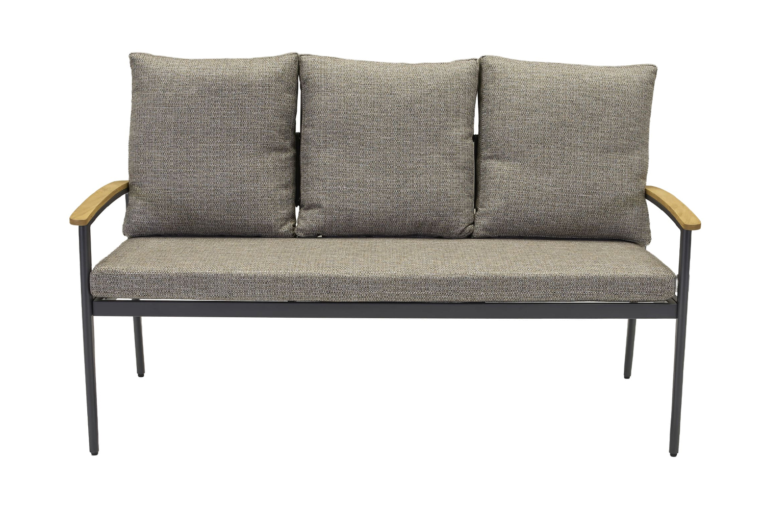 Loungesofa Phoenix 3-Sitzer 160cm Gartensofa mit Polster Teak Rope Anthrazit