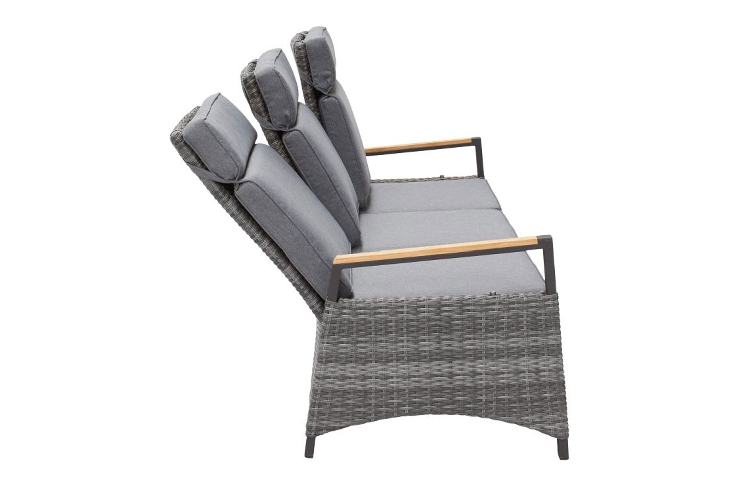 Loungesofa Nizza 3-Sitzer Gartensofa mit Polster Relaxsofa Rope grau Loungesofa Nizza 3-Sitzer Gartensofa mit Polster Relaxsofa Rope grau