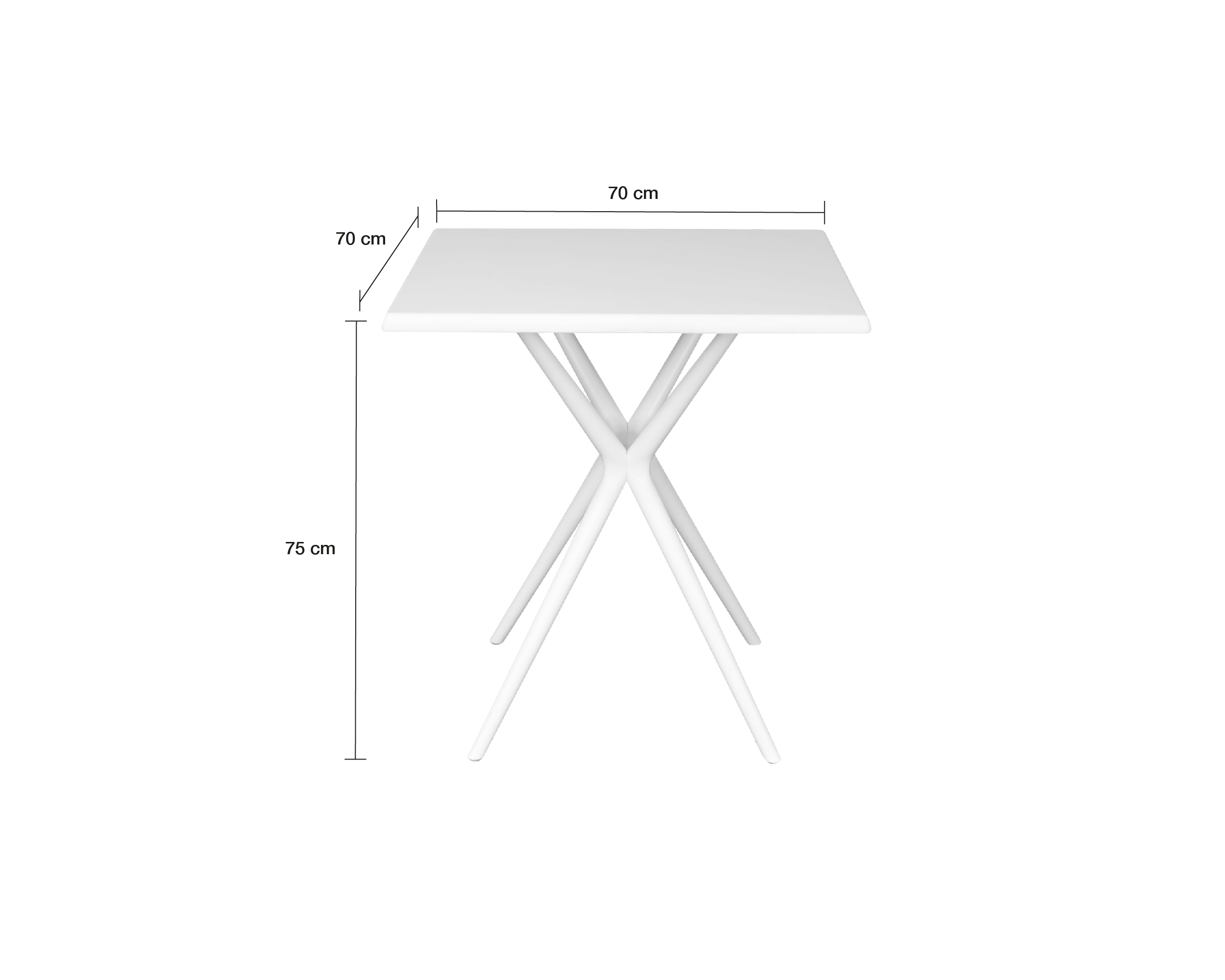Gartentisch Moroni Balkontisch Bistrotisch 70x70cm Kunststoff anthrazit Gartentisch Moroni Balkontisch Bistrotisch 70x70cm Kunststoff weiß