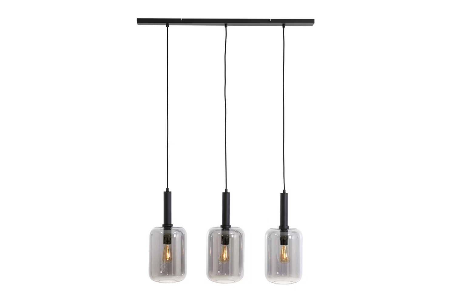 Deckenleuchte Hängeleuchte LEKAR von Light & Living 100x22x32 cm Rauchglas-Schwarz