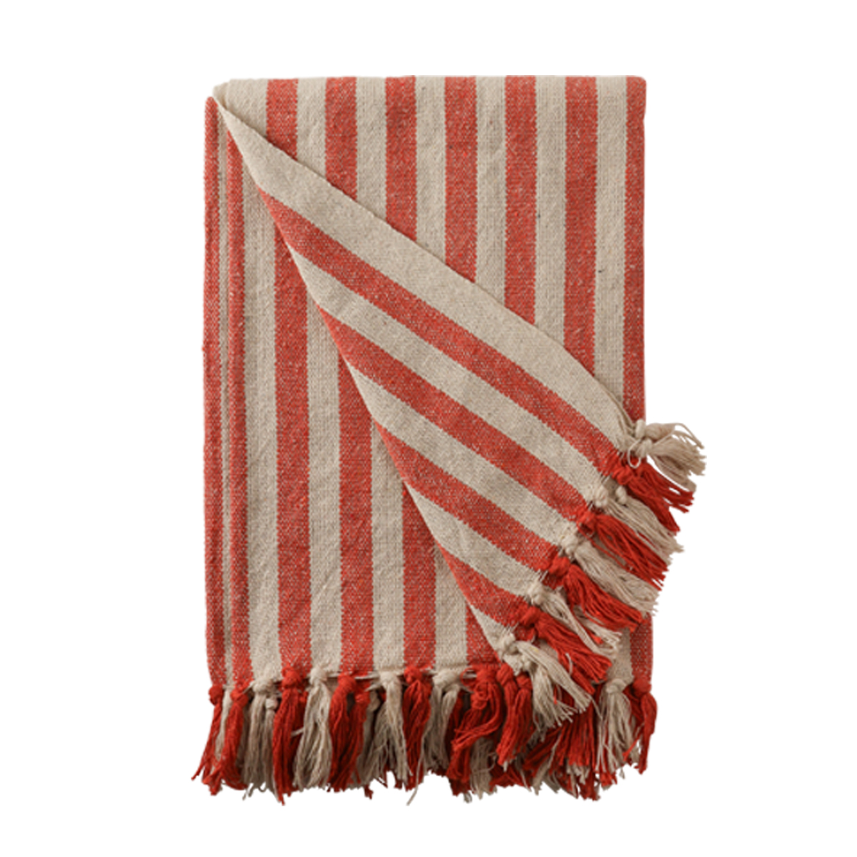 Decke Überwurf Gestreift 100% Baumwolle 130x180 cm Skandinavisch