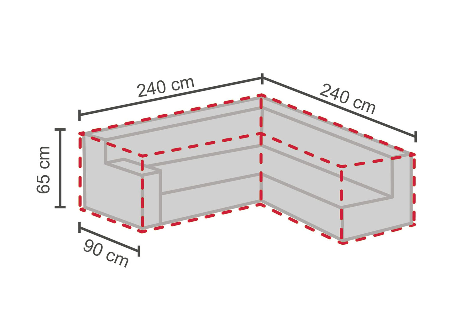 Schutzhülle Abdeckung für Ecksofa 240/90x240/90x65 cm Gartenmöbel Schutzhülle Abdeckung für Ecksofa 240/90x240/90x65 cm Gartenmöbel