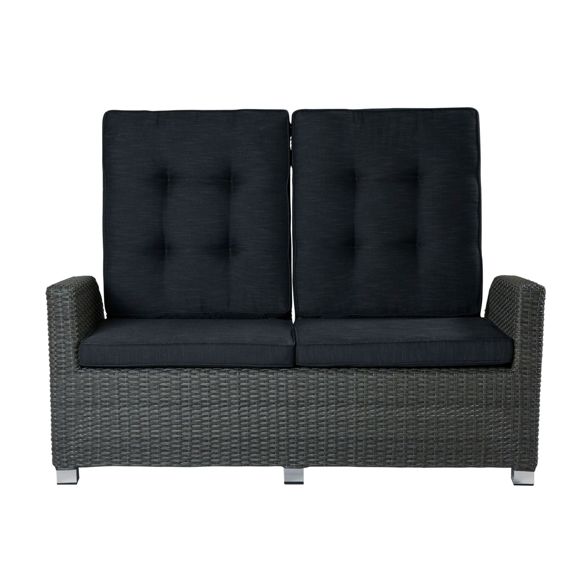 Living 2er Sofa Kansas Relaxsofa Garten Couch Zweisitzer grau-mix