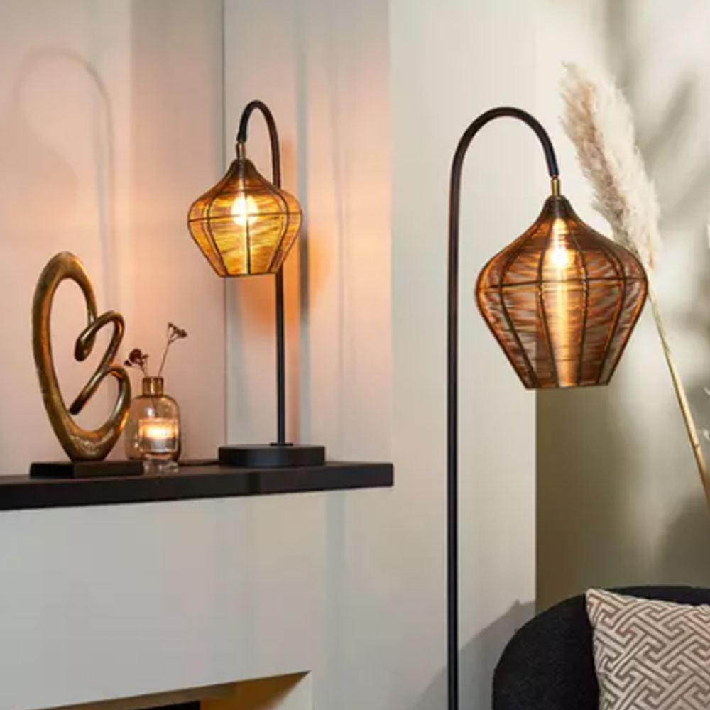 Tischleuchte ALVARO von Light & Living Lampe 27x20x61 cm Bronze-Schwarz Tischleuchte ALVARO von Light & Living Lampe 27x20x61 cm Bronze-Schwarz