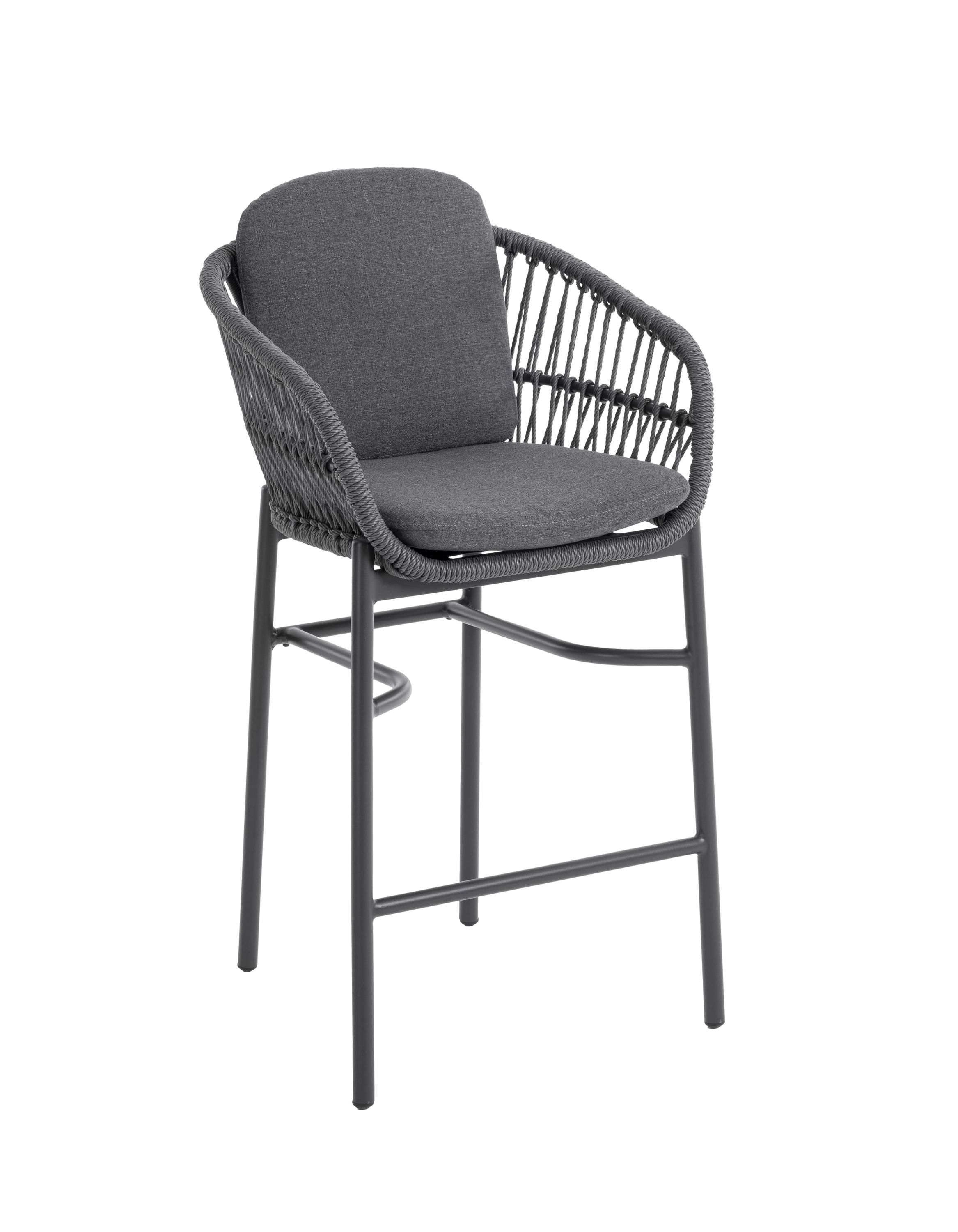 Barstuhl Balu Gartenstuhl mit Sitz-und Rückenkissen anthrazit Aluminium/Rope Barstuhl Balu Gartenstuhl mit Sitz-und Rückenkissen anthrazit Aluminium/Rope