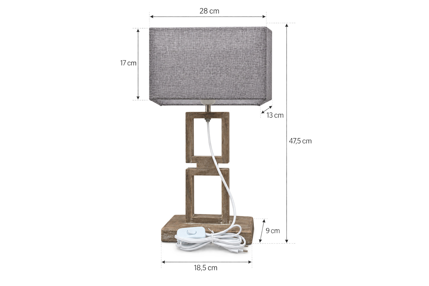 005396-tischlampe-arte-holz-braun-grau_7.jpg Tischleuchte ARTE 28x13x48 cm Lampe Holz Braun-Grau