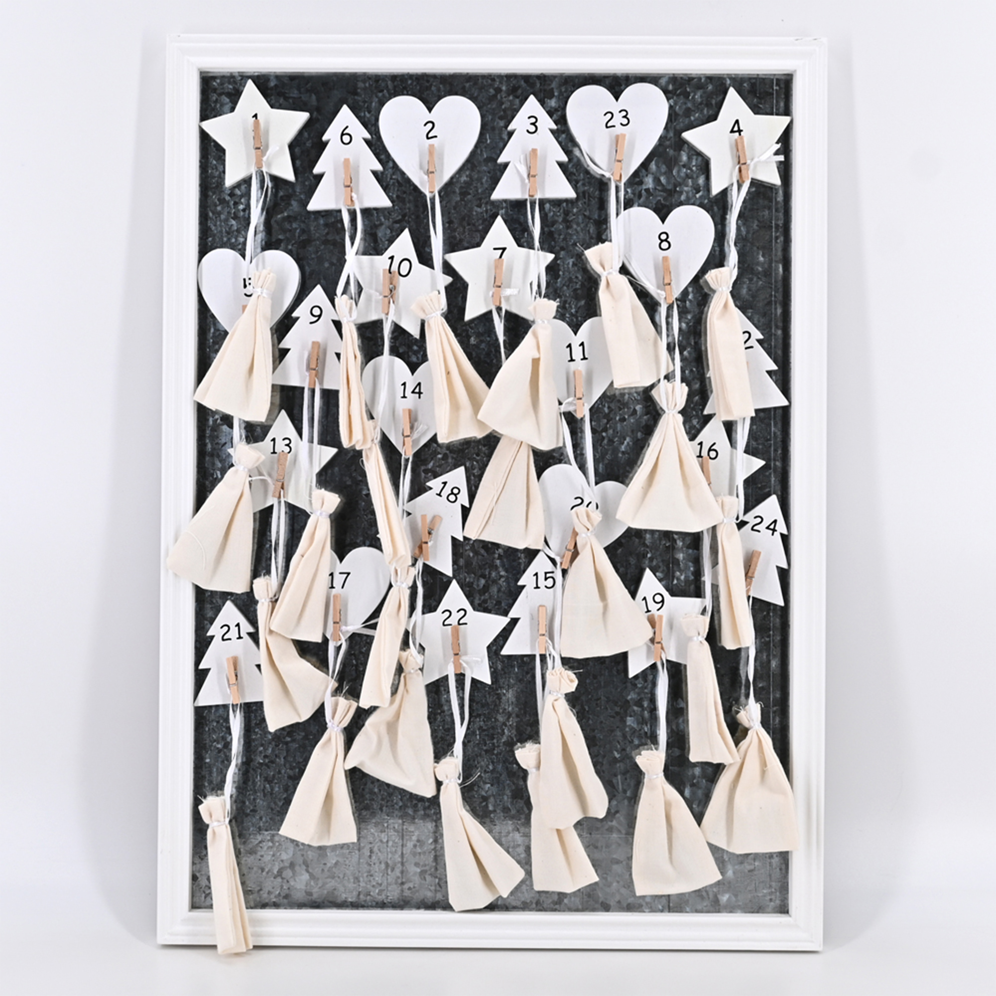 Weihnachten Advent Kalender Holz Magnet zum selbst befüllen Weiß Weihnachten Advent Kalender Holz Magnet zum selbst befüllen Weiß