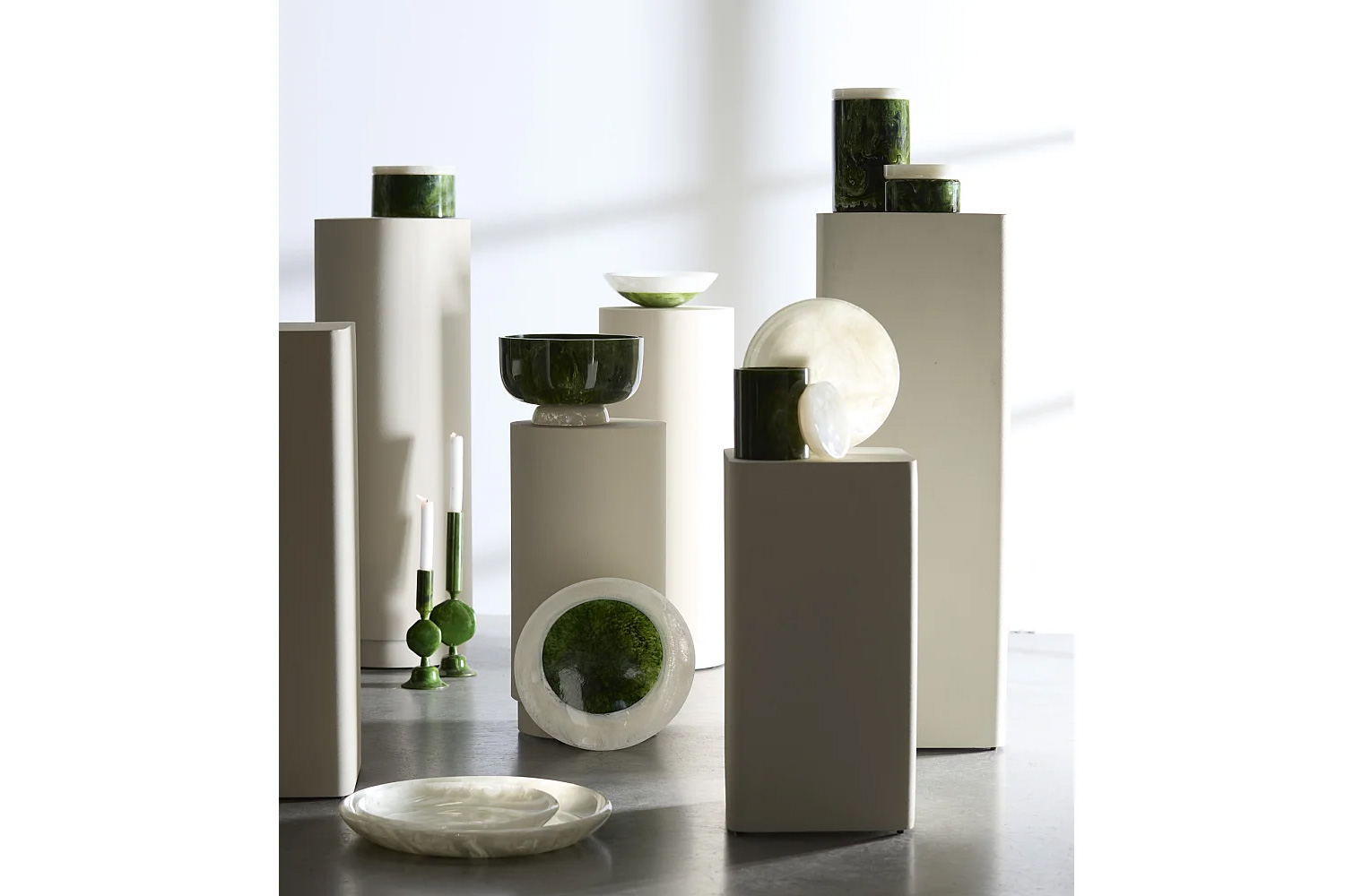 Dekoschale Schale BELAWAN von Light & Living Ø44x4 cm Kunststoff Creme