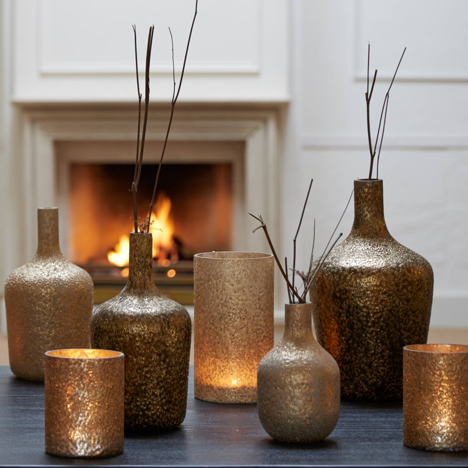 Dekovase Vase MOLUSI von Light & Living Blumenvase Tischvase Glas Gold Ø16x29 cm