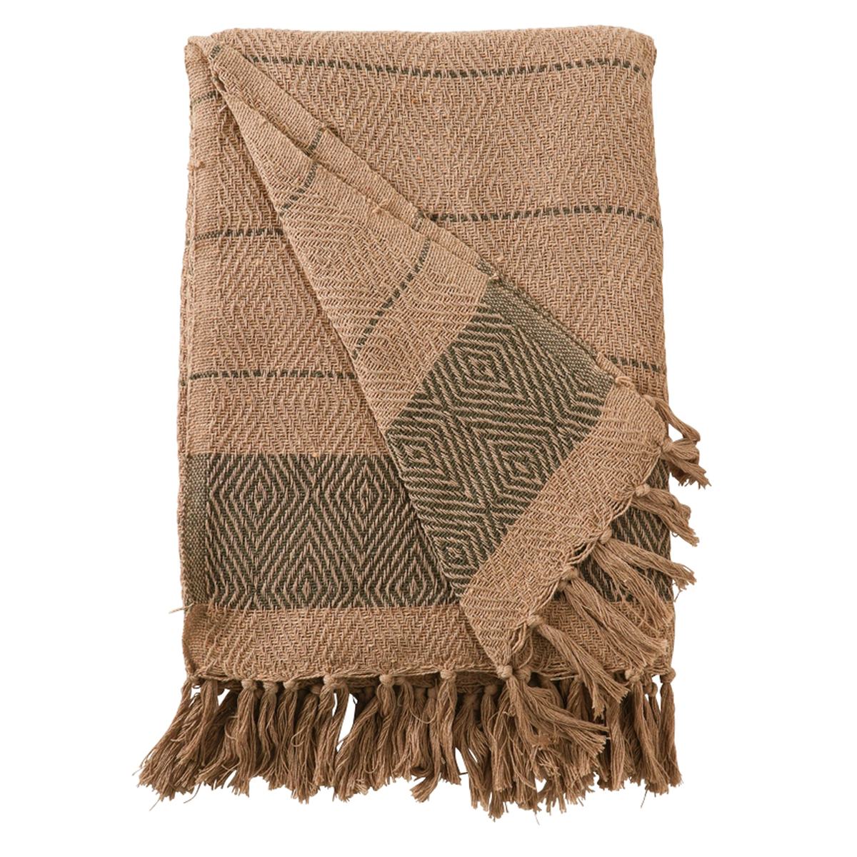 Decke Überwurf Streifen Design 100% Baumwolle 130x180 cm Skandinavisch