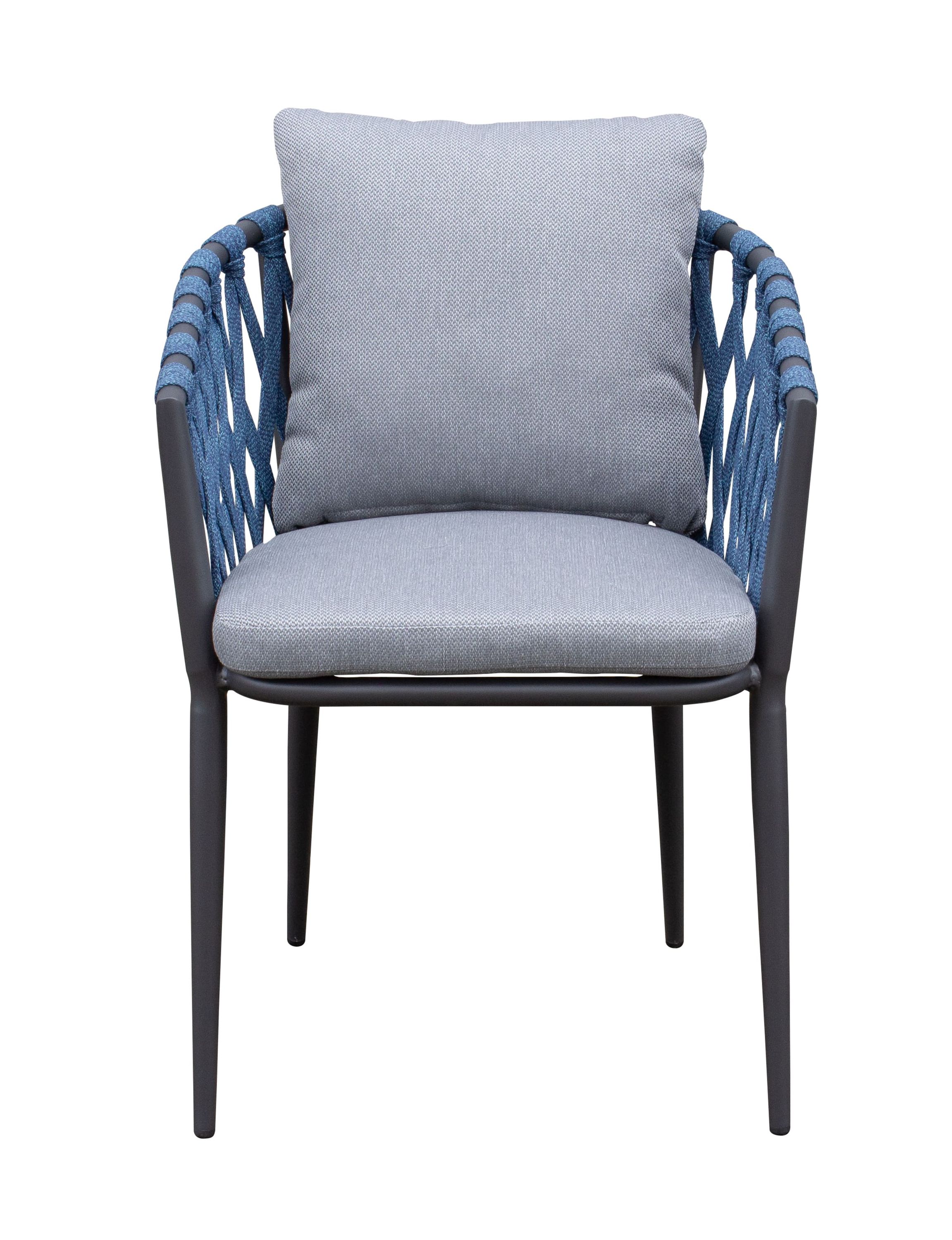 Stapelstuhl Gartenstuhl Armlehnenstuhl Vienna Rope anthrazit-dunkelblau