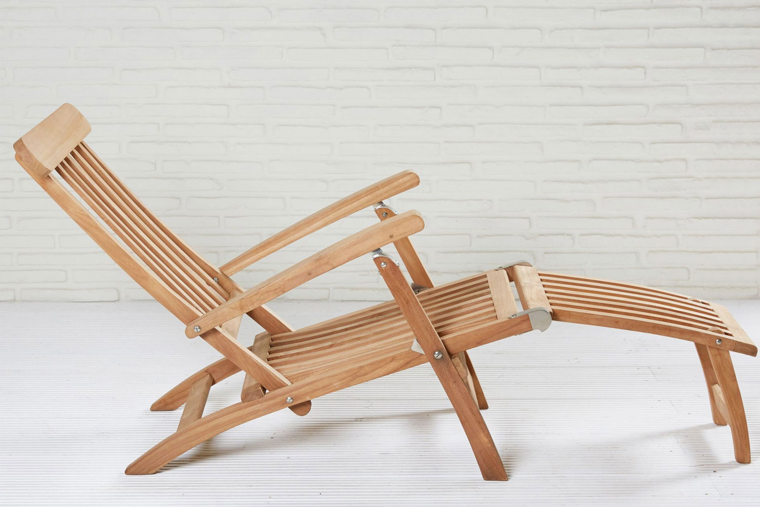 Gartenliege Colorado Deckchair klappbar Teak Natur 160x59x88 cm Gartenliege Colorado Deckchair klappbar Teak Natur 160x59x88 cm