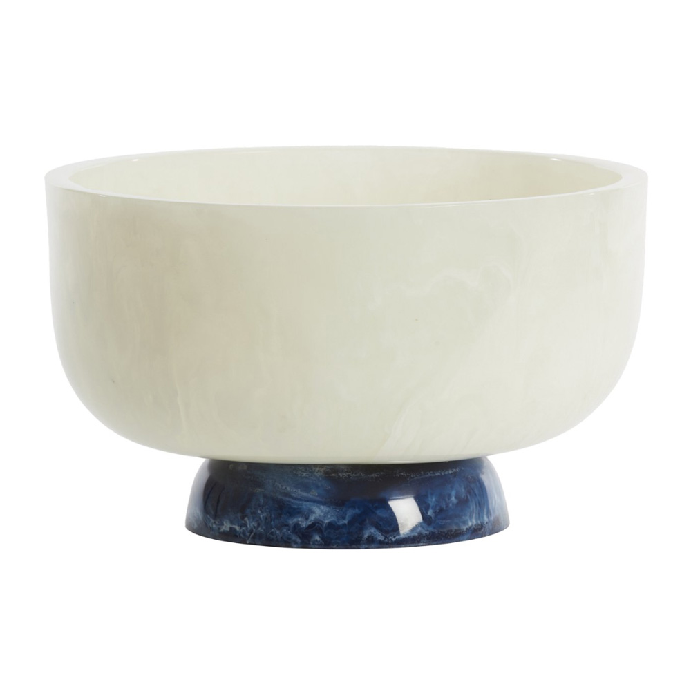 Dekoschale Schale LEWOTOBI von Light & Living Ø28x17 cm Keramik Weiß-Blau Dekoschale Schale LEWOTOBI von Light & Living Ø28x17 cm Keramik Weiß-Blau