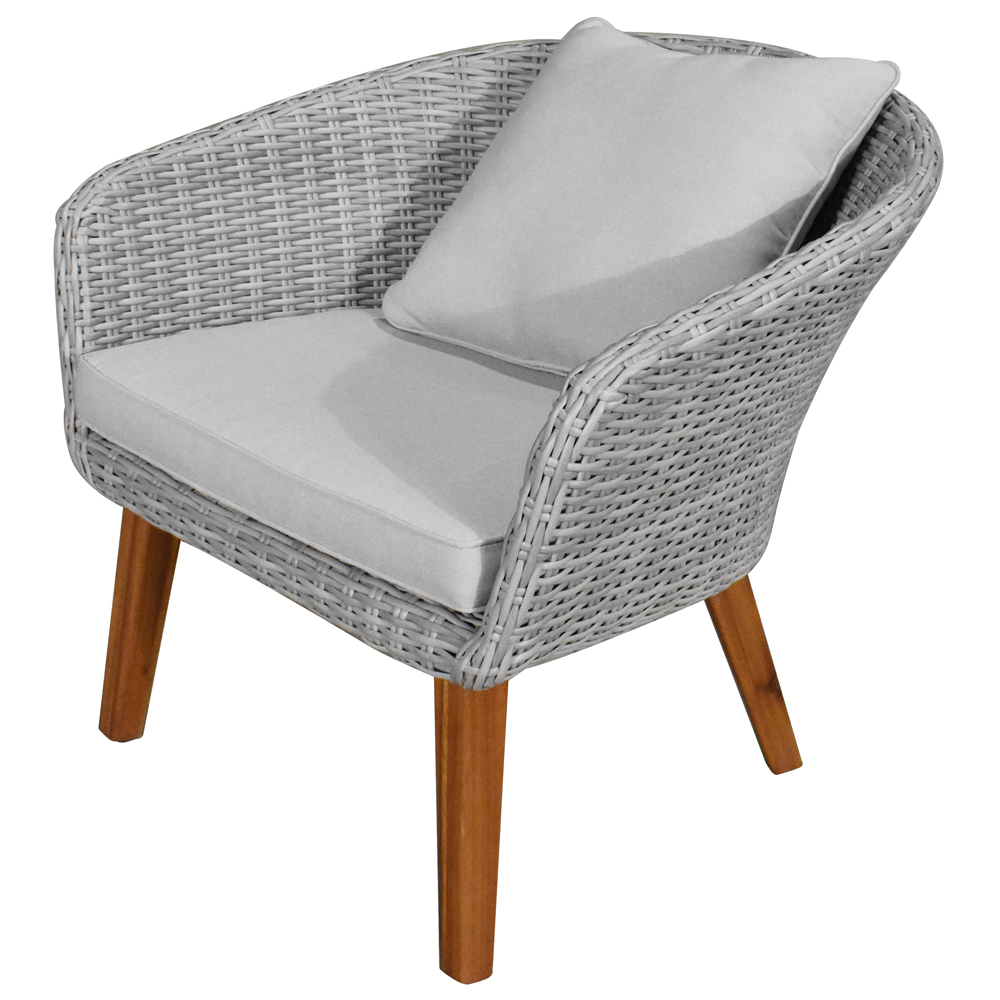 Gartenlounge Loungeset mit Tisch Set 4-tlg., grau, Polyrattan, Garten Gartenlounge Loungeset mit Tisch Set 4-tlg., grau, Polyrattan, Garten