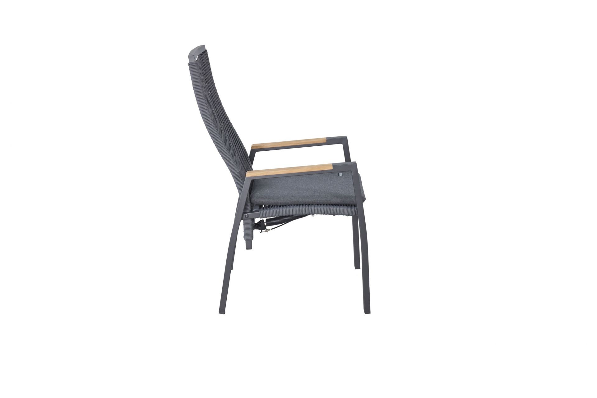 Dining Positionsstuhl Ohio Gartenstuhl Esstischstuhl mit Sitzkissen Teak-Armlehne grau Dining Positionsstuhl Ohio Gartenstuhl Esstischstuhl mit Sitzkissen Teak-Armlehne grau