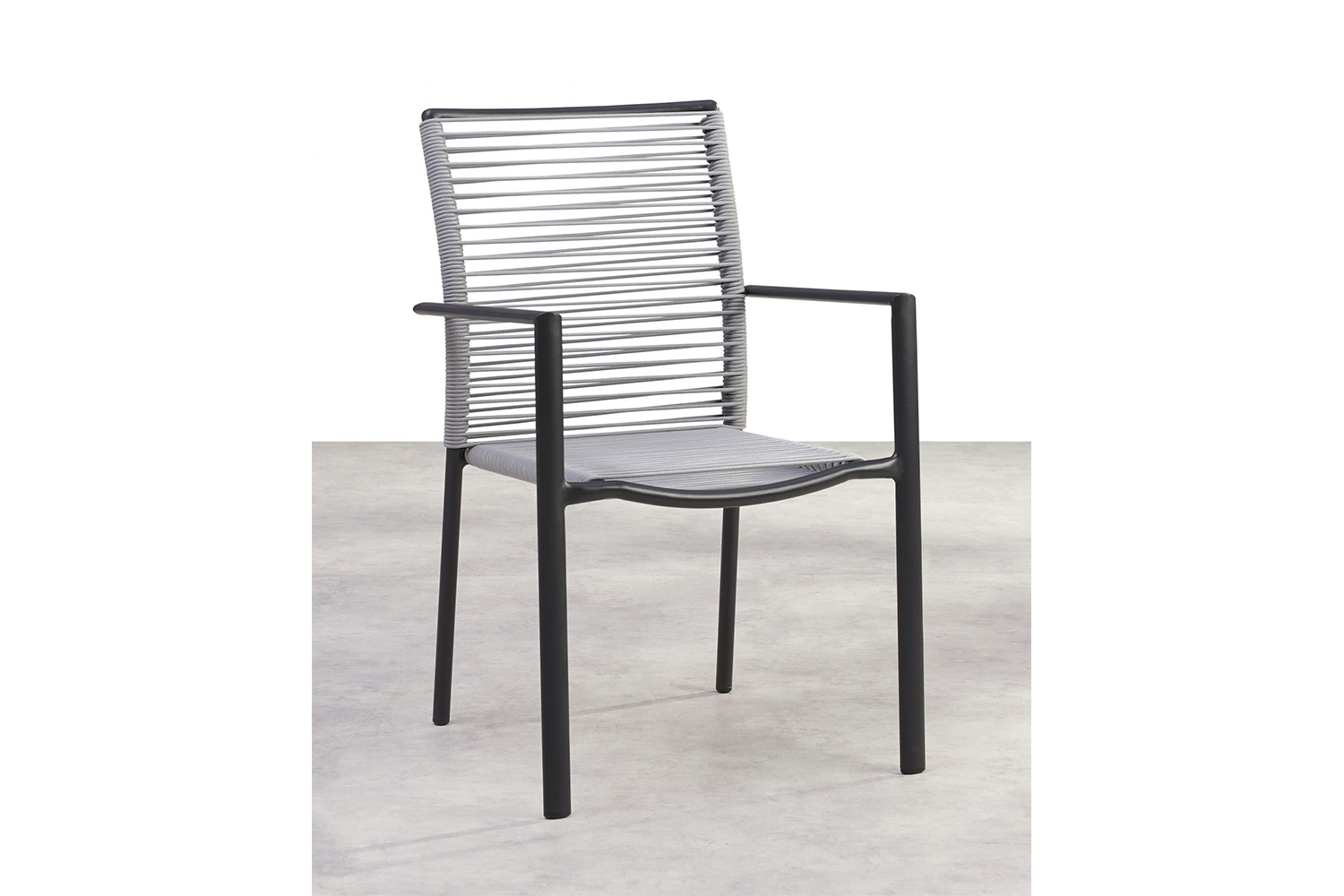 Dining-Sessel Stapelstuhl VINCENZA Armlehnstuhl Gartenstuhl Anthrazit/Grau