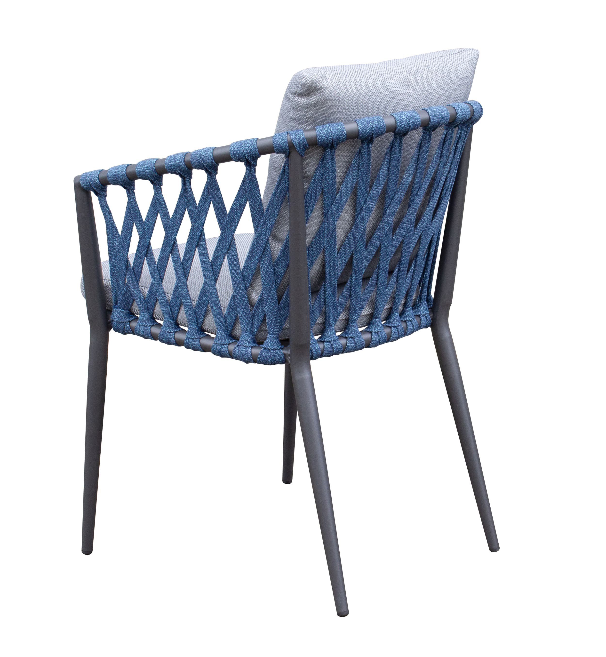 Stapelstuhl Gartenstuhl Armlehnenstuhl Vienna Rope anthrazit-dunkelblau