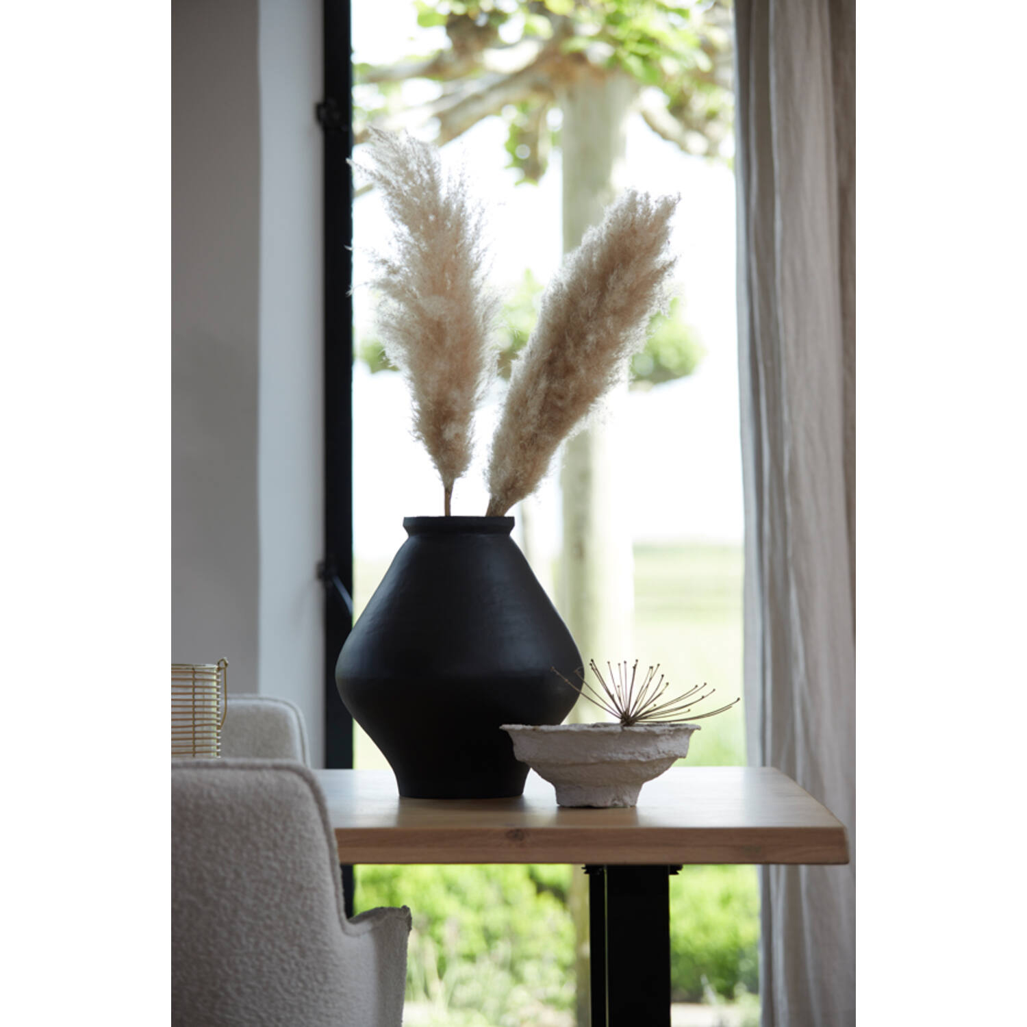 Esstisch LEXIE von Light & Living Eichenholz naturell-schwarz U-Gestell 220 cm