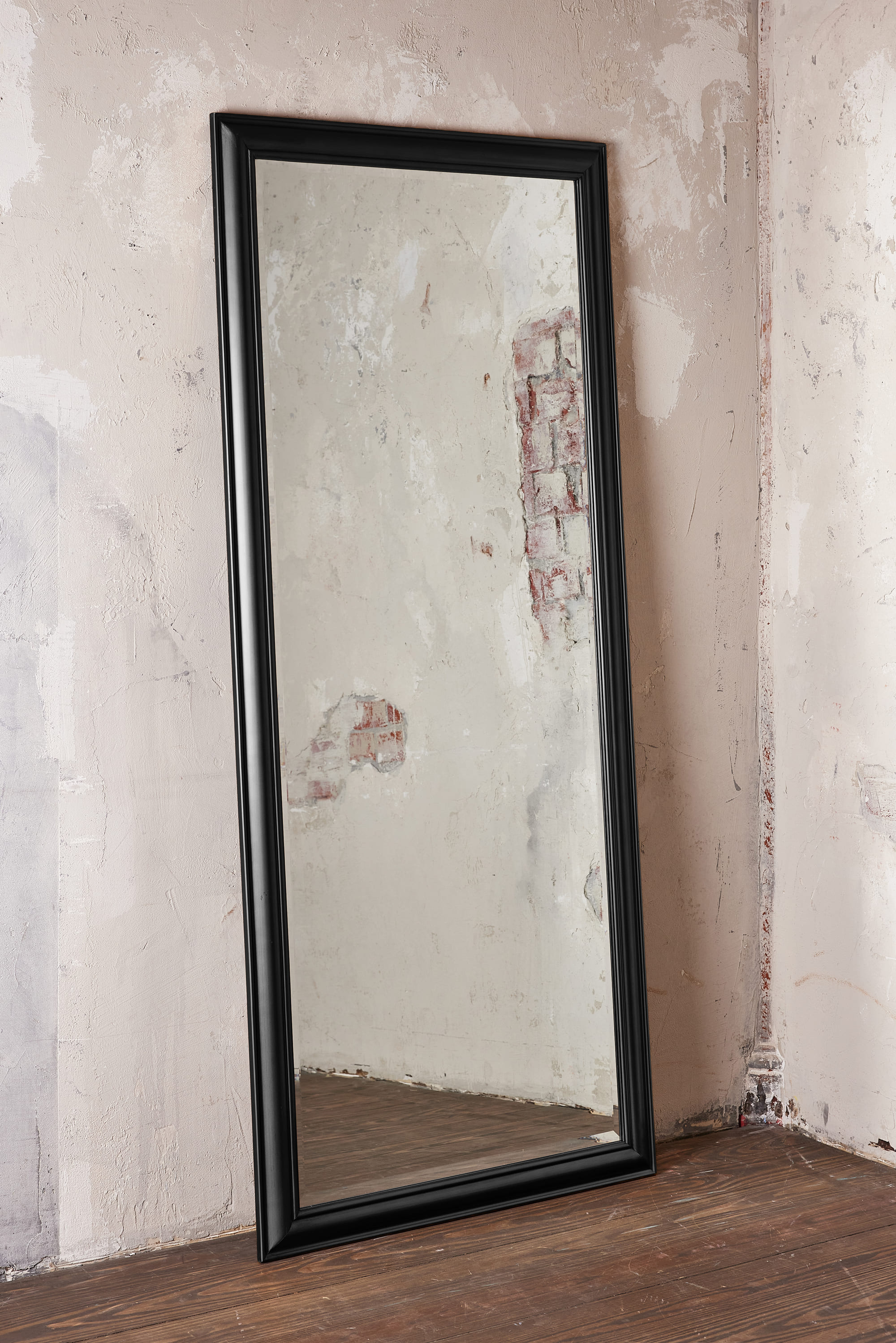 Wandspiegel Schlicht Schwarz 180x80 cm XL Spiegel Landhaus-Stil Ganzkörperspiegel