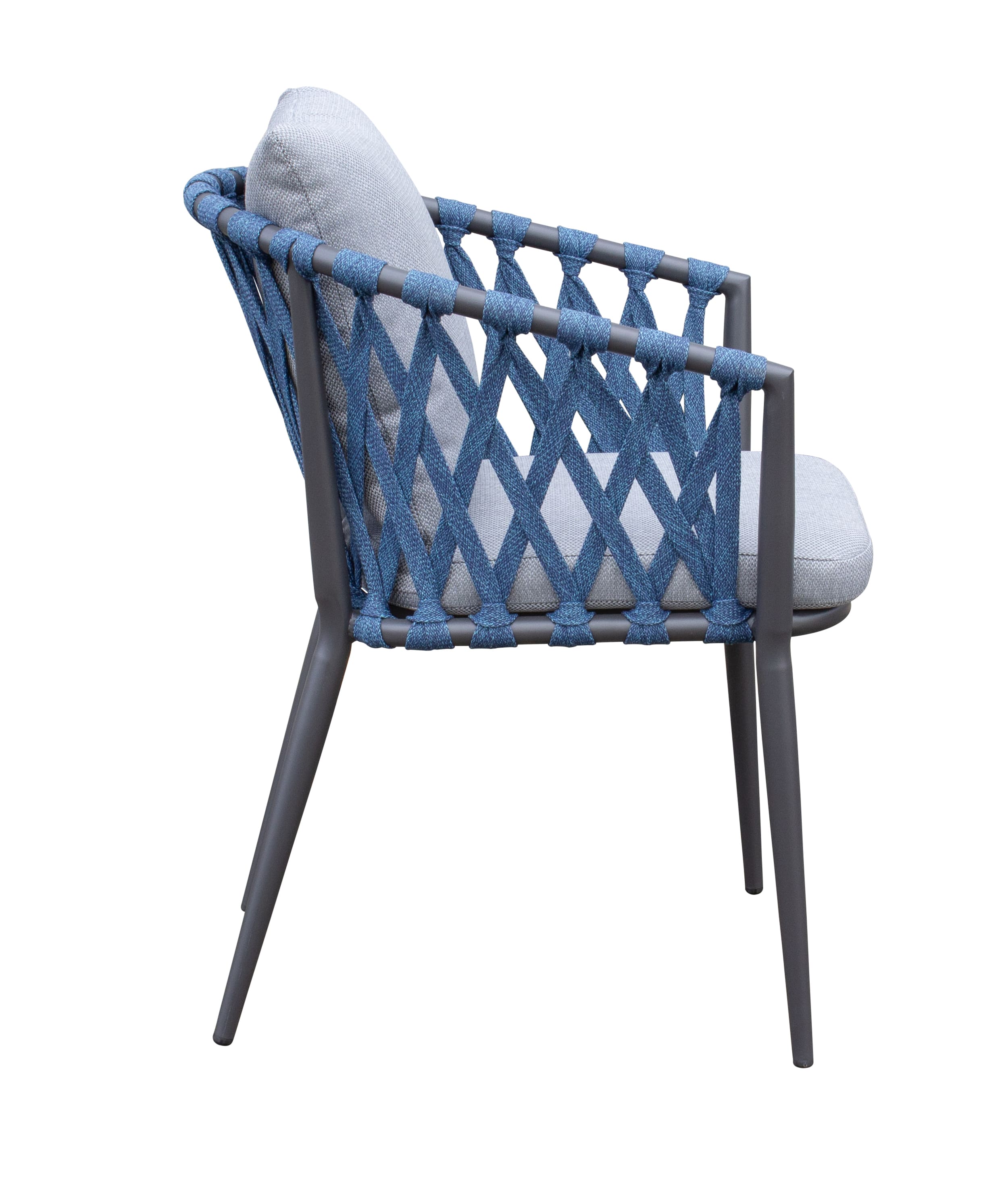 Stapelstuhl Gartenstuhl Armlehnenstuhl Vienna Rope anthrazit-dunkelblau