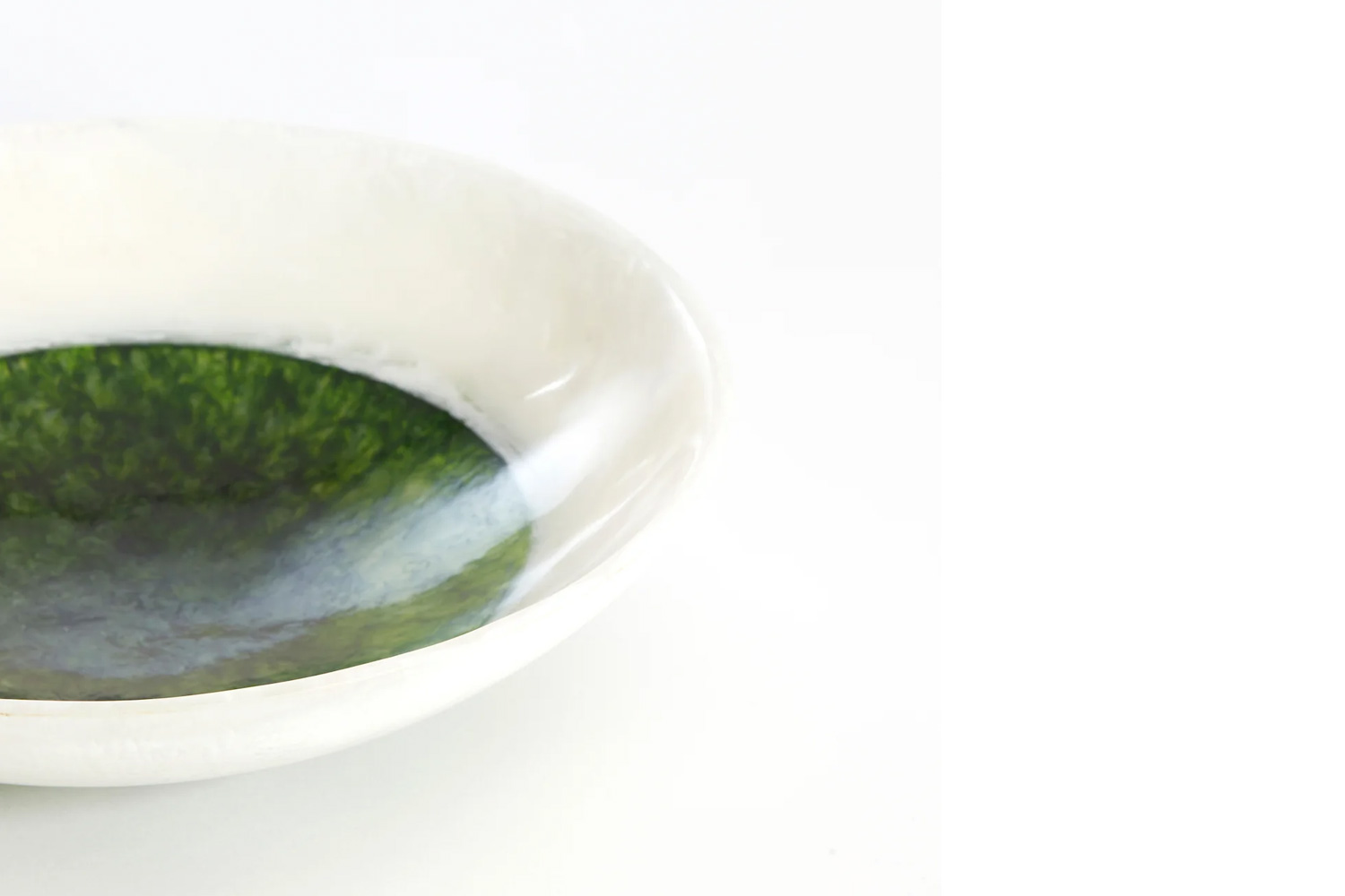 Dekoschale Schale BINANGA von Light & Living Ø34x7,5 cm Kunststoff Weiß-Grün