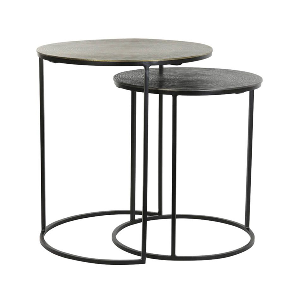 Beistelltisch Säule PRIMO von Light & Living 2er Set Schwarz-Bronze