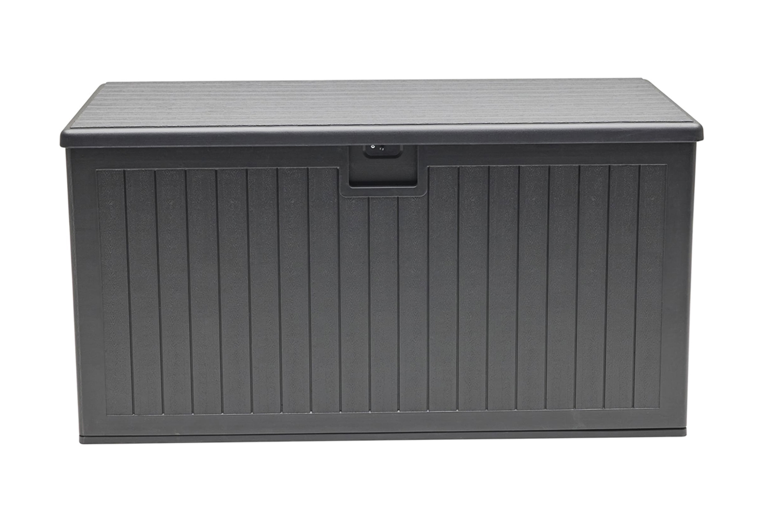 Aufbewahrungsbox Lilo Kissenbox Gartentruhe 160x80 cm Holzmaserung Schwarz