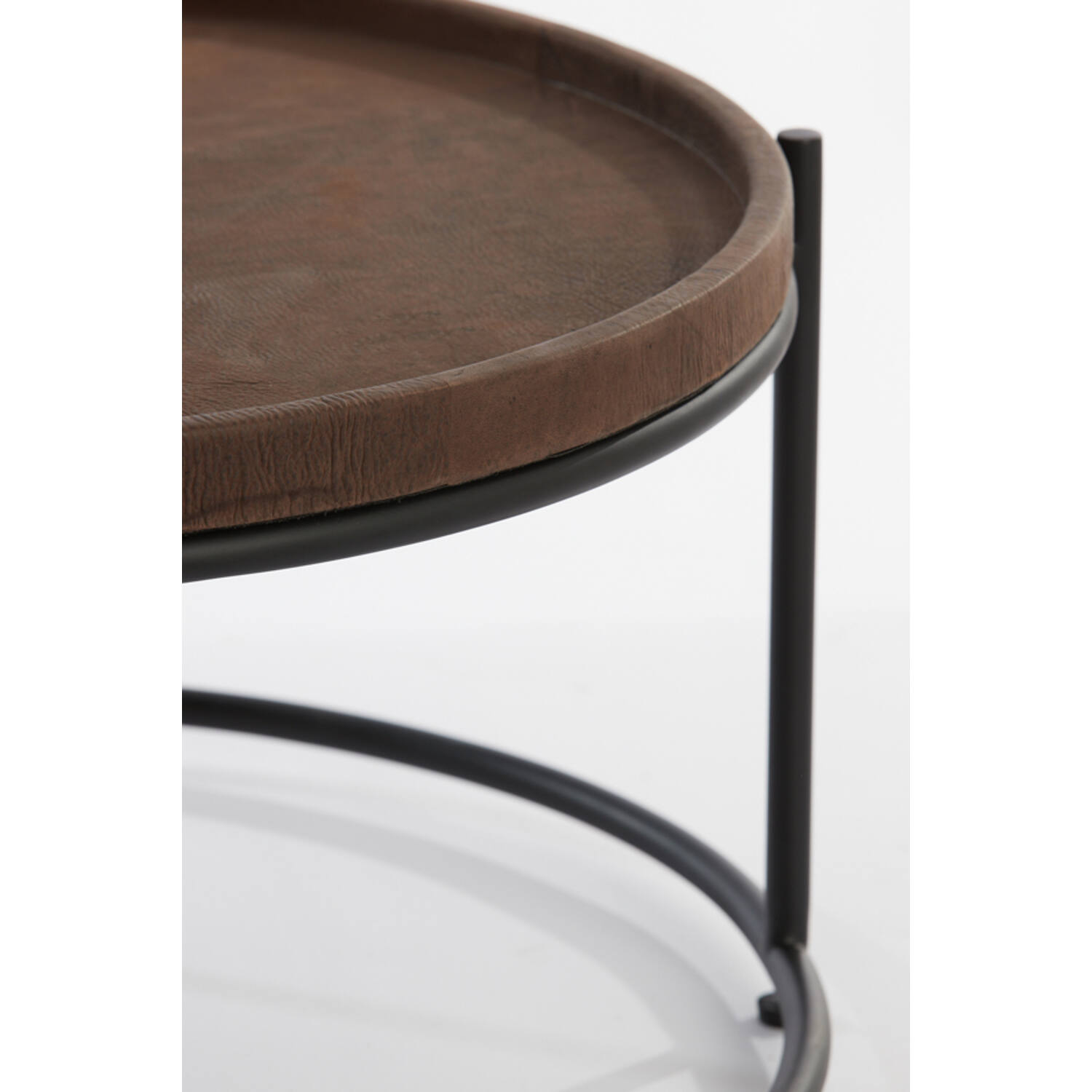Couchtisch 2er Set JAIRO von Light & Living Wohnzimmertisch Leder braun+schwarz