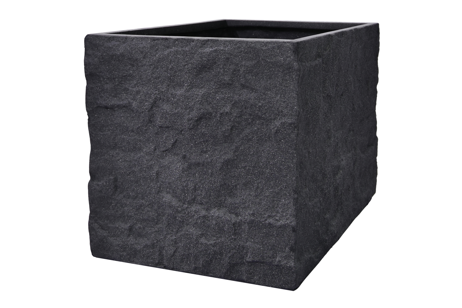 Pflanzgefäß The Rock Pflanzkasten Blumenkasten 53x50 cm Steinoptik Anthrazit