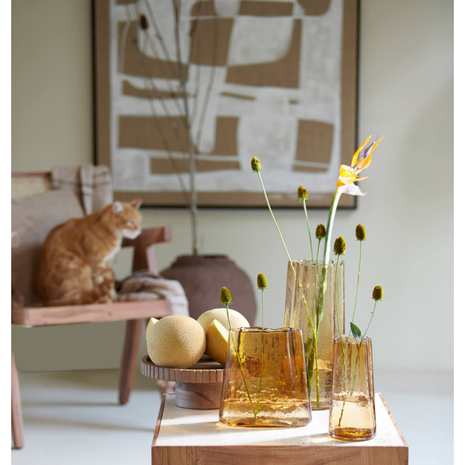 Schale auf Fuß CALETA von Light & Living Ø38x13 cm Servierplatte Holz Braun