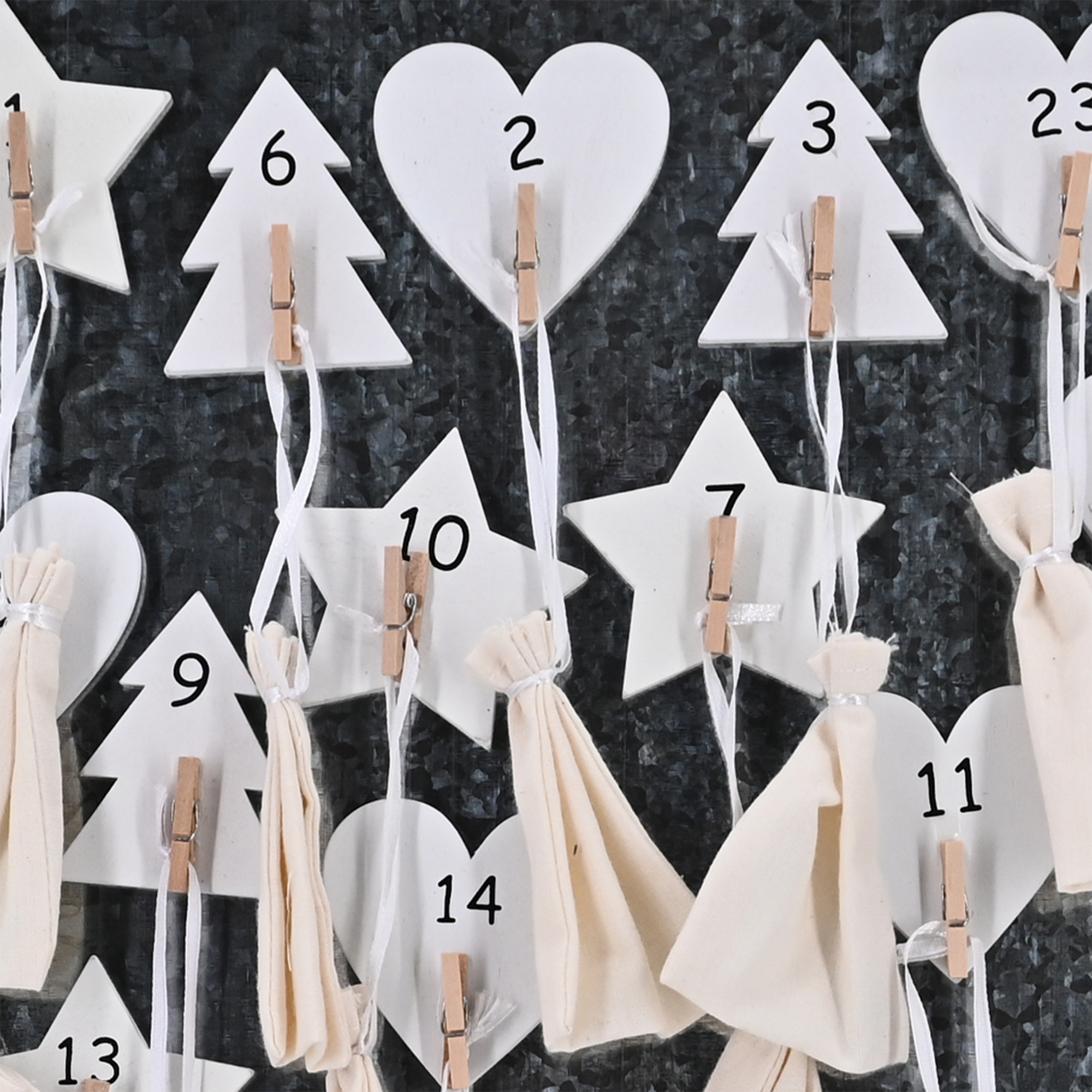 Weihnachten Advent Kalender Holz Magnet zum selbst befüllen Weiß