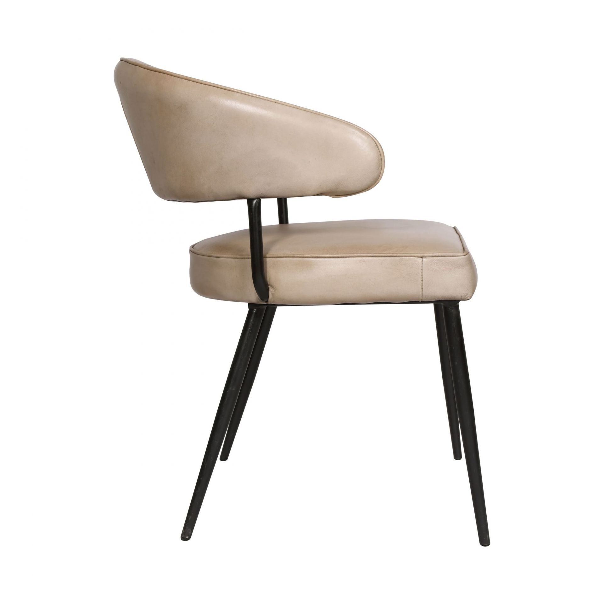 Esszimmerstuhl Mombasa Leder Taupe Industrial Lederstuhl Stuhl