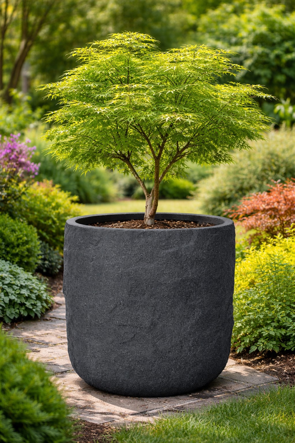 Pflanzgefäß The Rock Pflanzkasten Blumenkasten 53x50,5 cm Steinoptik Anthrazit Pflanzgefäß The Rock Pflanzkasten Blumenkasten 53x50,5 cm Steinoptik Anthrazit