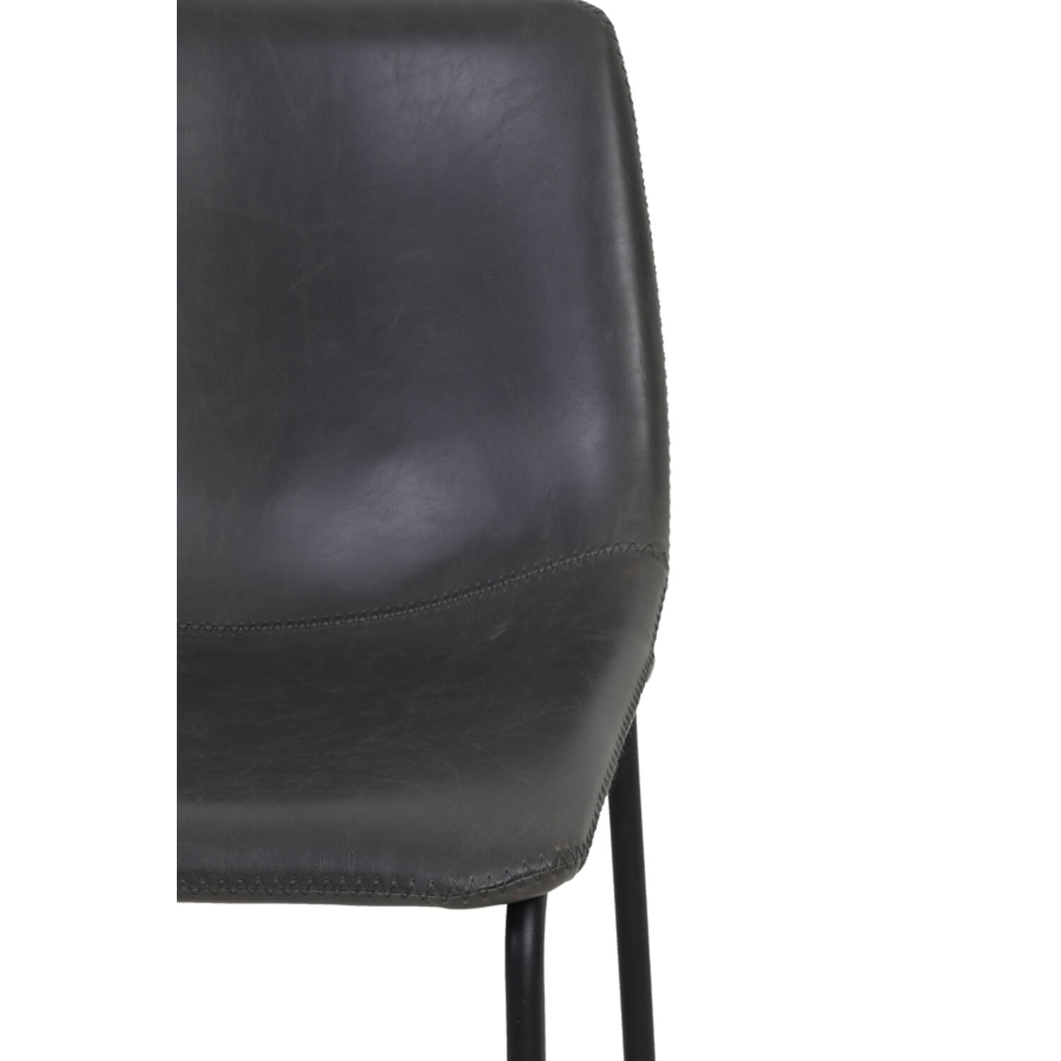 Barhocker Barstuhl JEDDO von Light & Living 47x46x99 cm Leder Tresenhocker Grau Schwarz